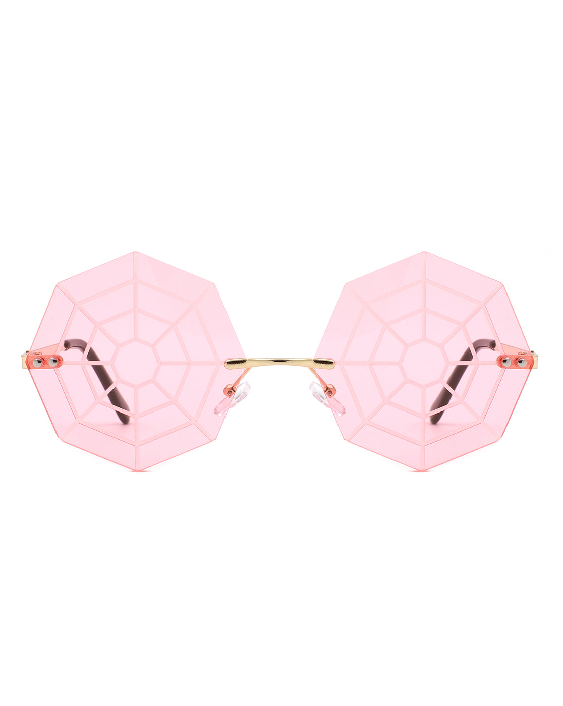 Vaelin - Geometric Spider Web Tinted Colored Round Sunglasses