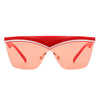 Lythia - Semi-Rimless Fashion Flat Top Sunglasses