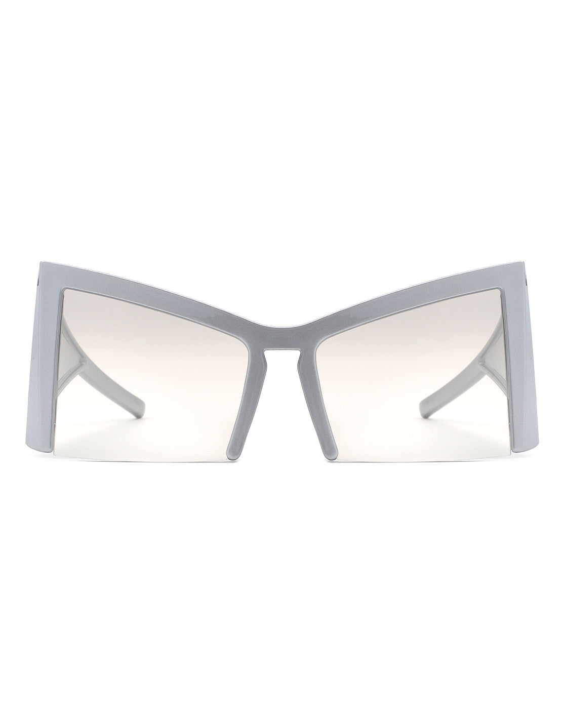 Elyndor - Oversized Geometric Square Semi-Rimless Cat Eye Sunglasses