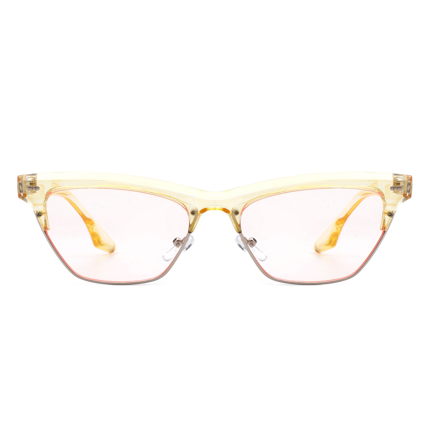 Mistique - Women Retro Half Frame Square Fashion Cat Eye Sunglasses