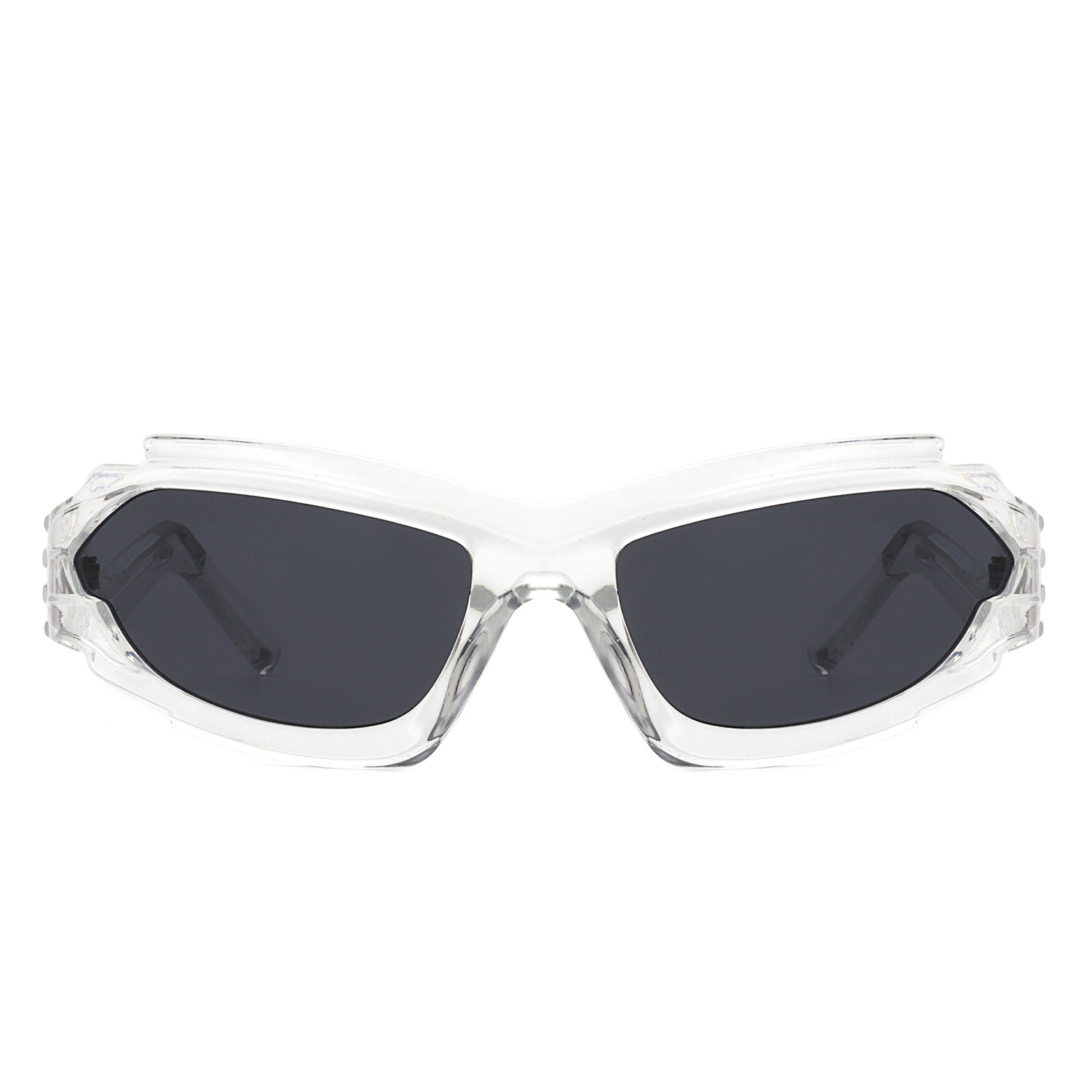 Moonhaze - Futuristic Rectangle Sport Wrap Around Sunglasses