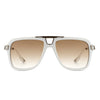 Faequeen - Retro Square Brow-Bar Vintage Aviator Fashion Sunglasses