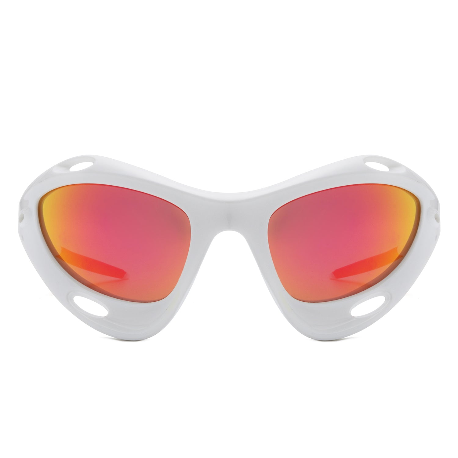 Dotrijan - Geometric Wrap Around Chunky Square Sport Sunglasses