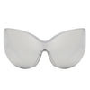 Quirk - Futuristic Oversized Shield Wrap Around Tinted Sunglasses