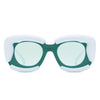 Twirl - Square Geometric Irregular Chunky Fashion Futuristic Sunglasses