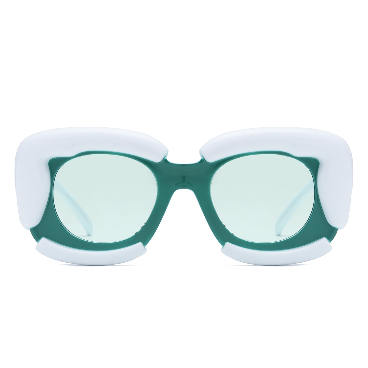 Twirl - Square Geometric Irregular Chunky Fashion Futuristic Sunglasses