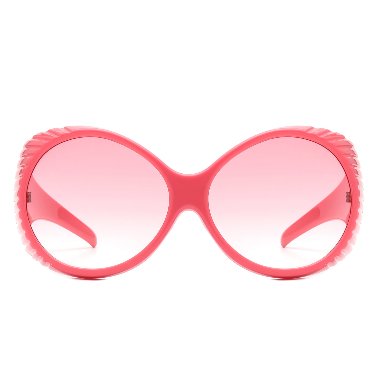 Radiant - Oversized Round Wrap-Around Fashion Women's Sunglasses