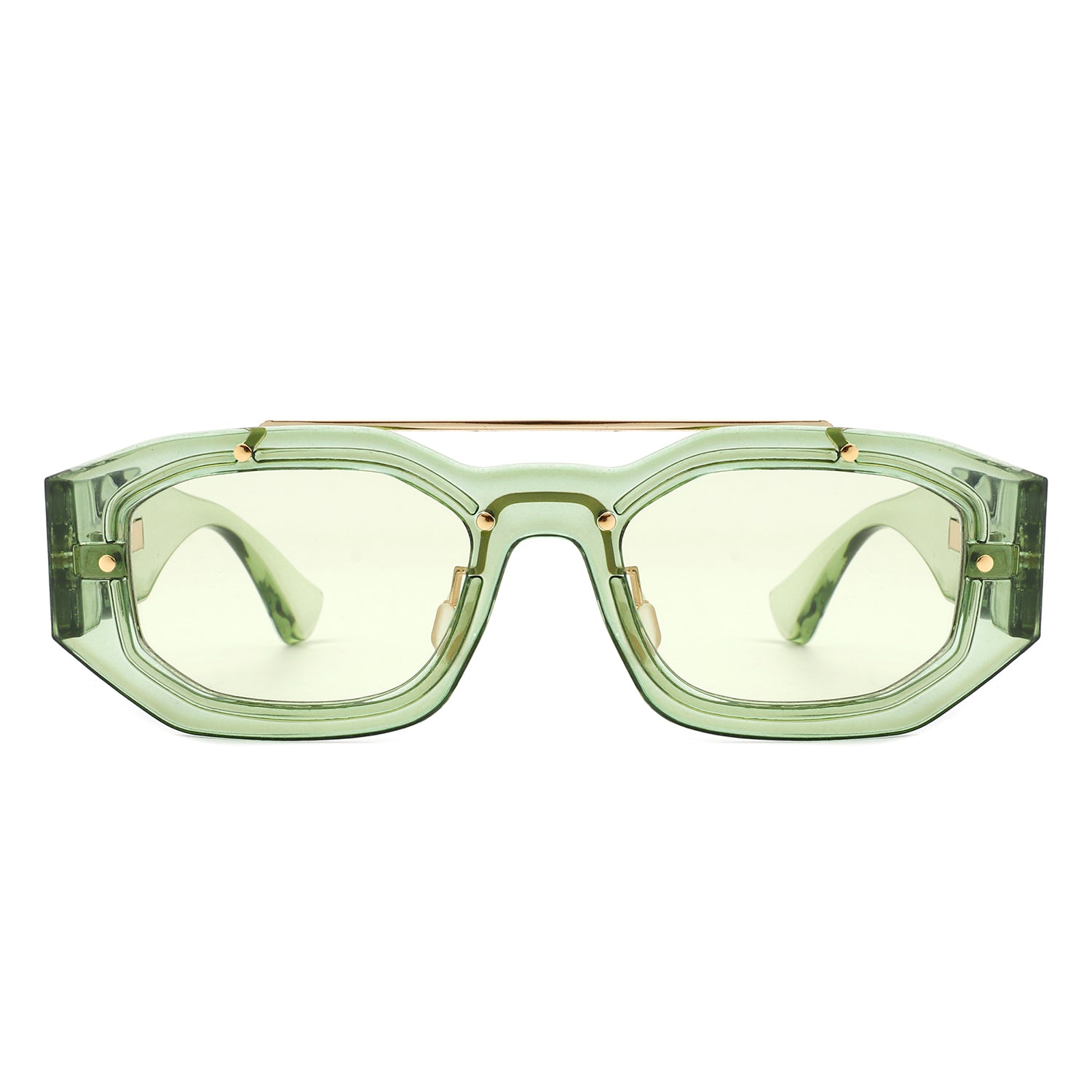 Xanadusk- Geometric Retro Irregular Brow-Bar Square Fashion Sunglasses