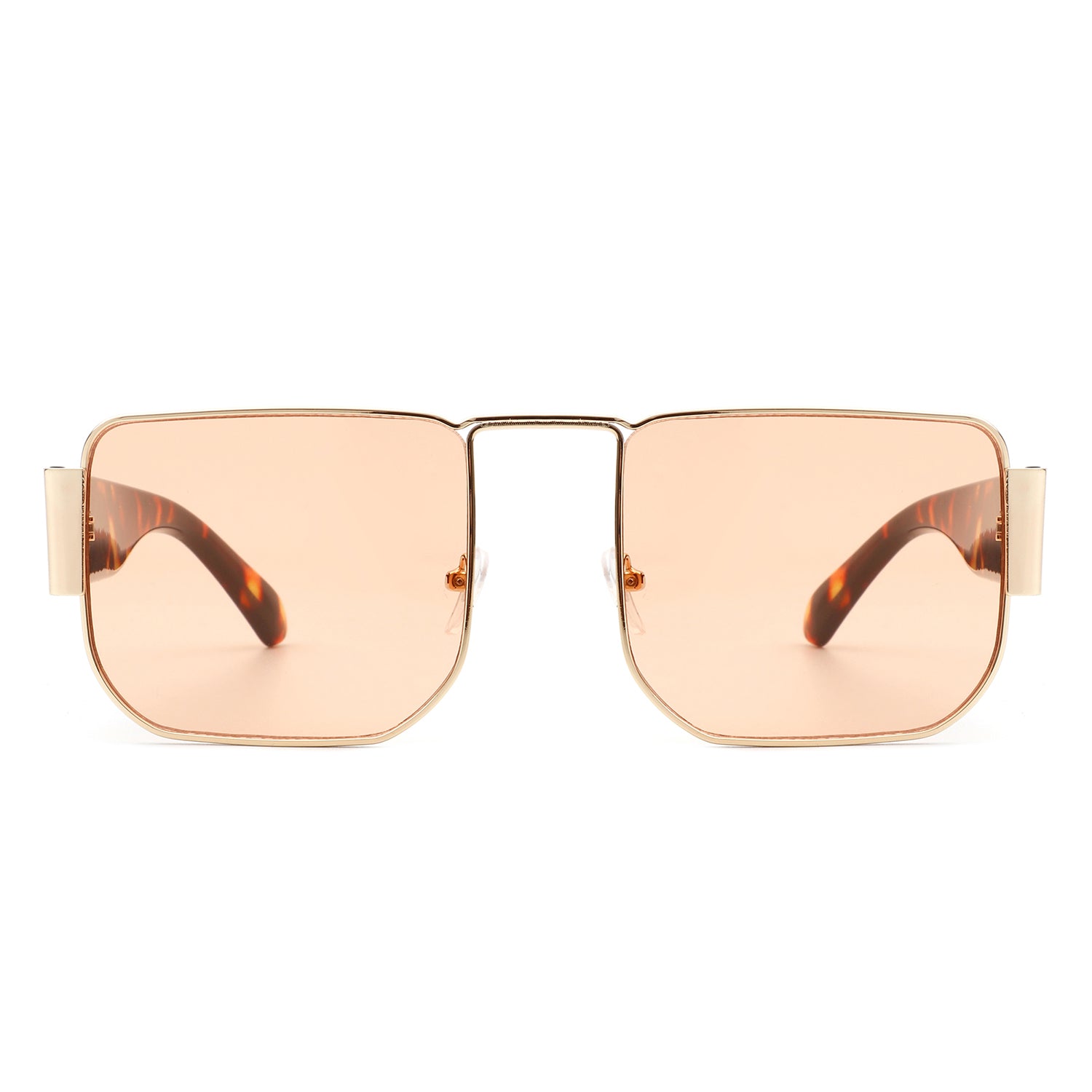 Diamonde - Square Retro Flat Top Tinted Vintage Fashion Sunglasses Brown