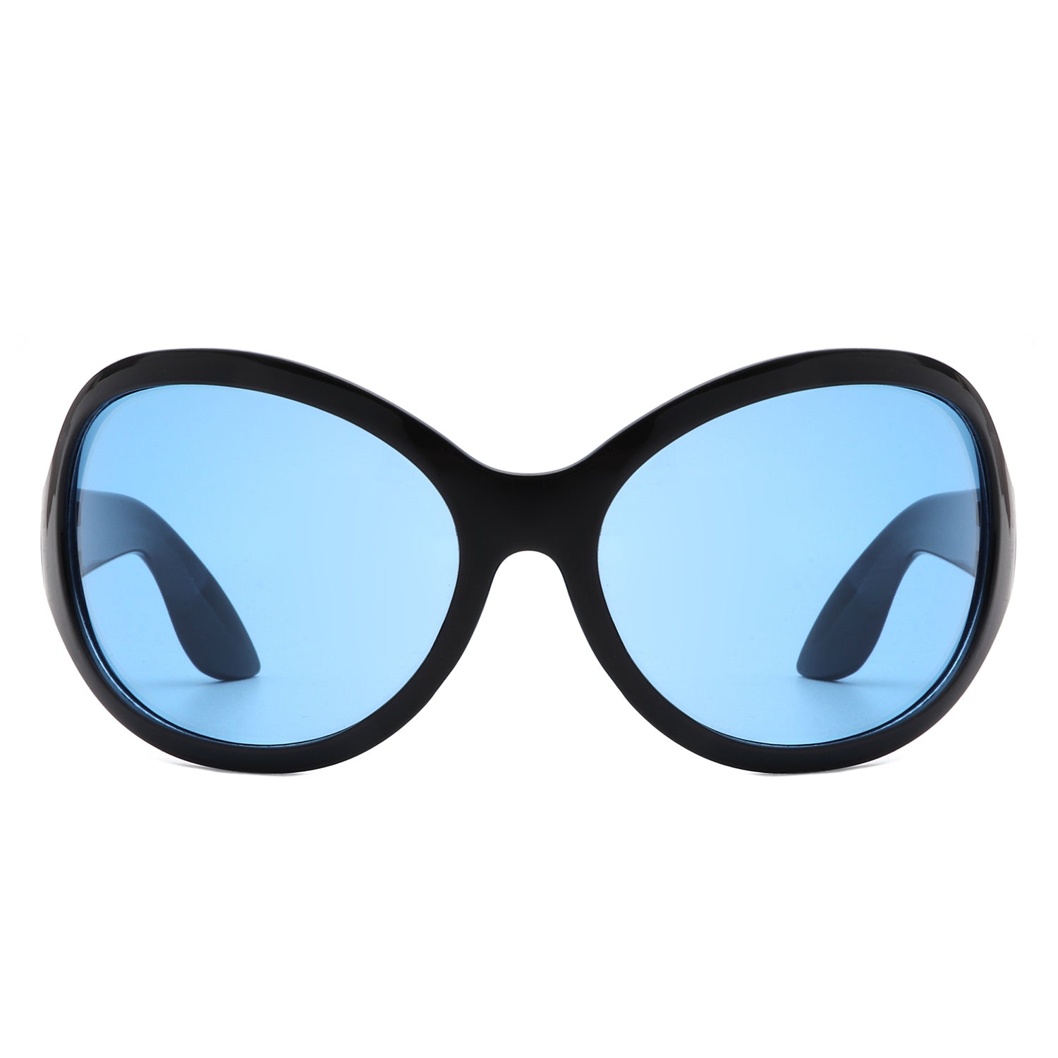 Aurora - Oversize Fashion Curved Large Women Round Sunglasses