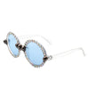 Aerion - Retro Round Gothic Rhinestone Skull Party Sunglasses