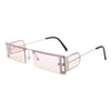 Loro - Rectangle Retro Narrow Slim Flat Top Tinted Sunglasses