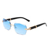 Hailstorm - Rectangle Retro Rimless Tinted Frameless Fashion Square Sunglasses