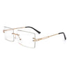 Tyriel - Classic Rimless Retro Rectangle Tinted Fashion Sunglasses