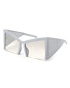 Elyndor - Oversized Geometric Square Semi-Rimless Cat Eye Sunglasses