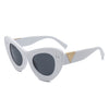 Luminara - Women Fashion Retro Round Cat Eye Sunglasses