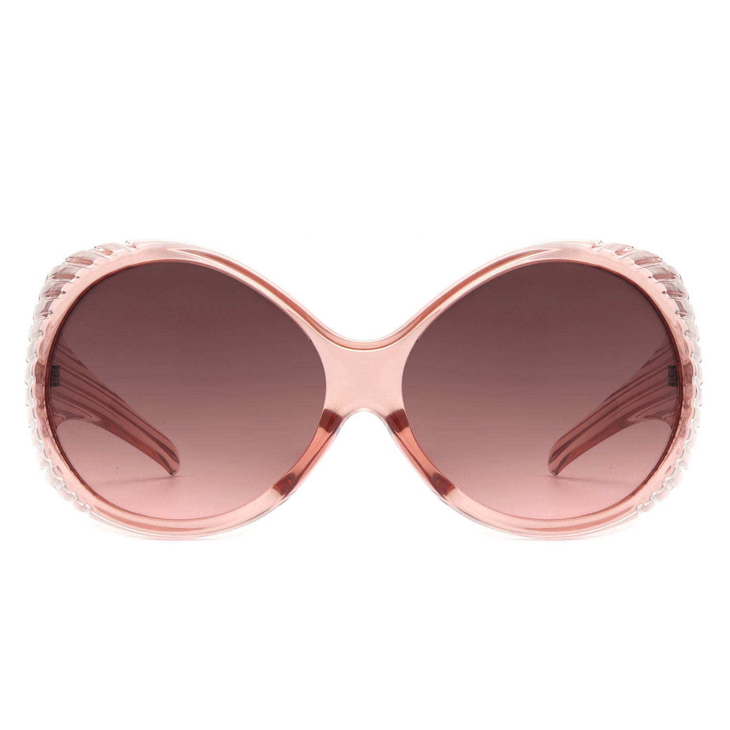 Radiant - Oversized Round Wrap-Around Fashion Women's Sunglasses