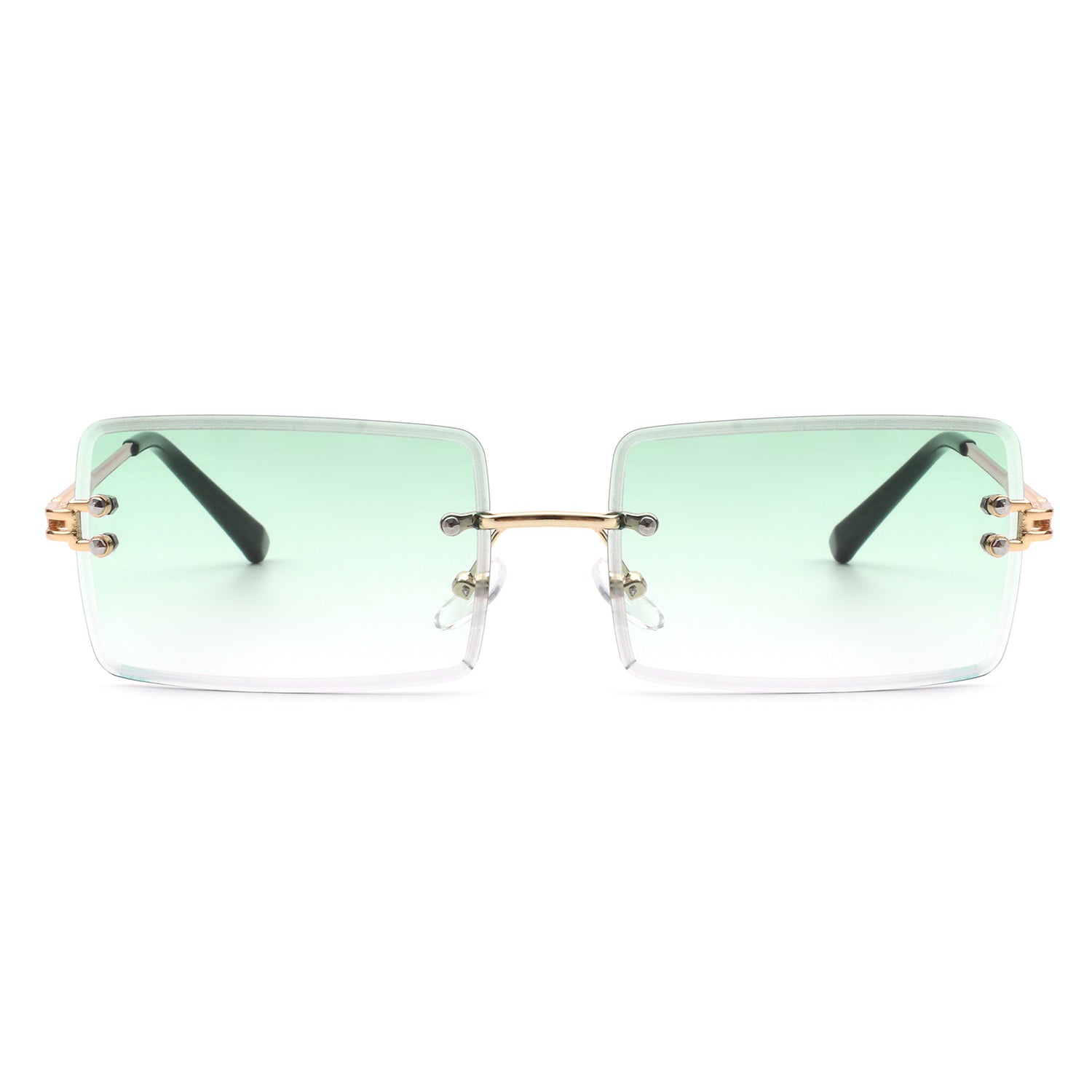 Tyriel - Classic Rimless Retro Rectangle Tinted Fashion Sunglasses