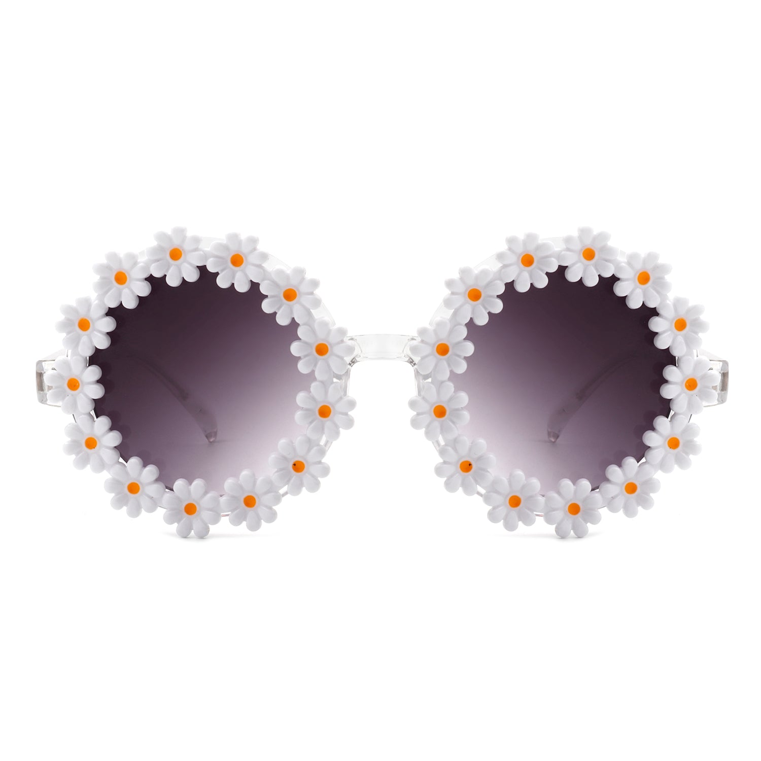 Ysabelia - Round Daisy Flower Shape Circle Party Floral Women Sunglasses