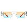 Lumos - Square Retro Two-Tone Thick Frame Flat-Top Sunglasses