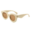 Glide - Round Thick Frame Retro Circle Sunglass