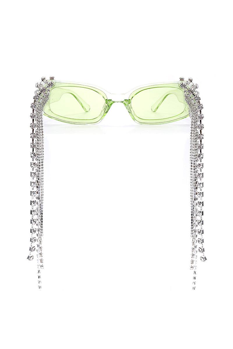 Thyria - Modern Luxury Rhinestone Chi Rectangle Women's Sunglasses