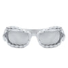 Riff - Rectangle Irregular Twisted Thick Frame Futuristic Sunglasses