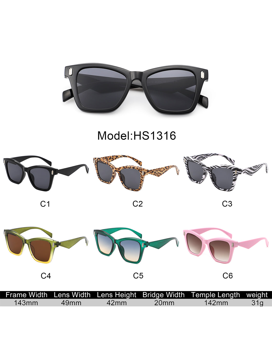 Eprye - Chic Cat Eye Square Women's Sunglasses