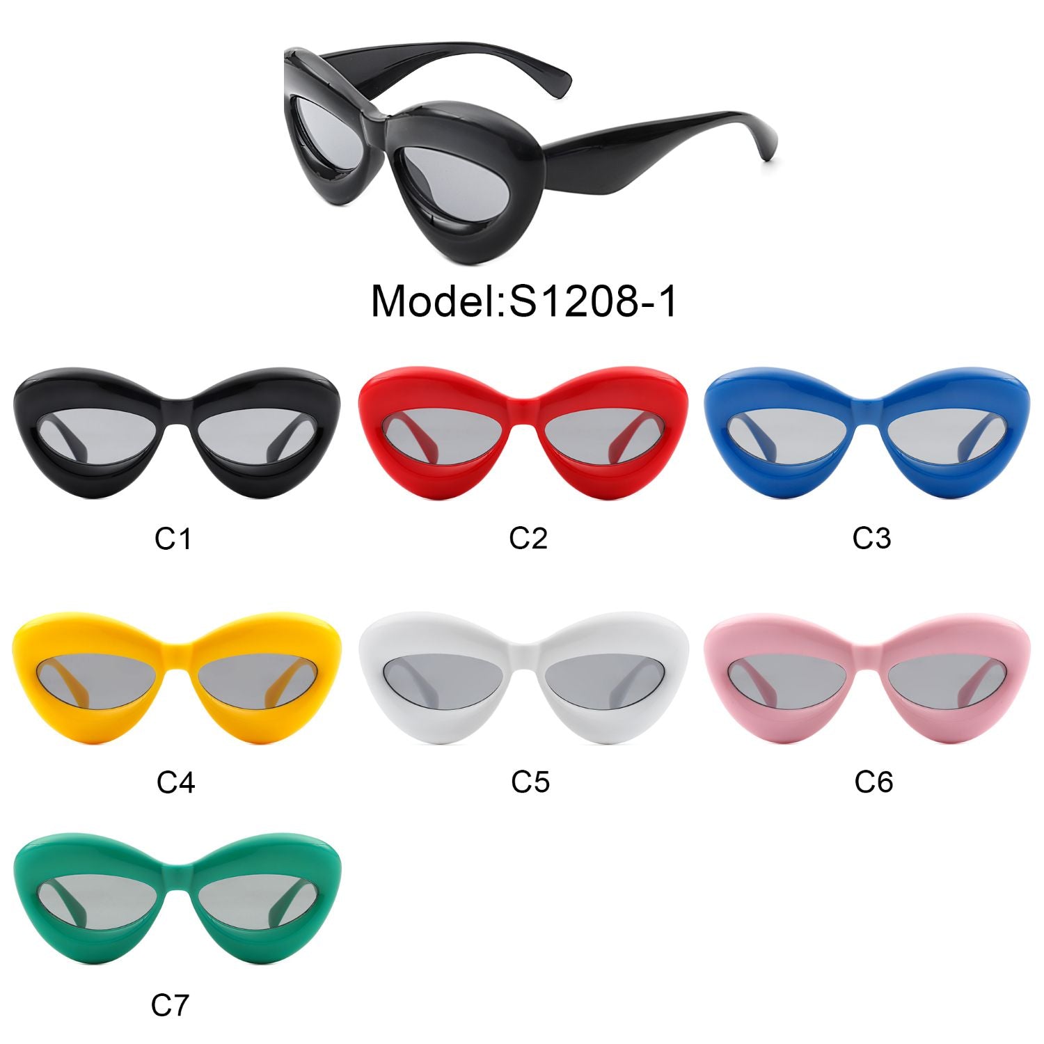 Women'S Men'S Fashion V Shape Pc Cat Glasses Sunglasses