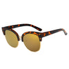 JENISON | D67 - Flat Mirrored Lens Clubmaster Horned Rim Sunglasses - Cramilo Eyewear - Stylish Trendy Affordable Sunglasses Clear Glasses Eye Wear Fashion