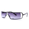 Ustia - Rectangle Narrow Tinted Wraparound Fashion Sunglasses