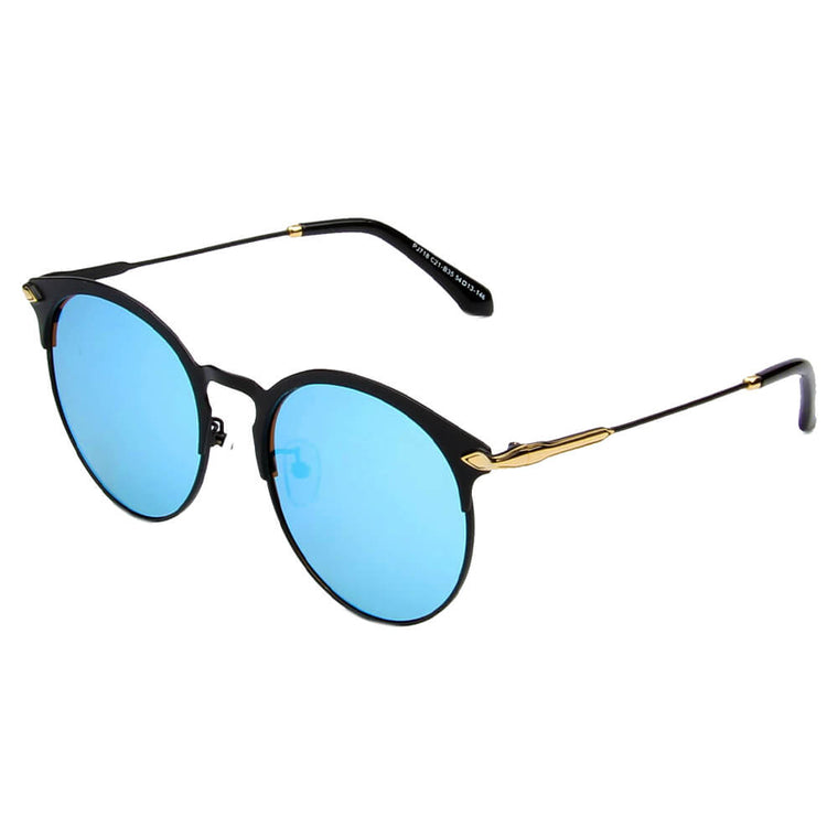 VILLARROBLEDO | SHIVEDA PJ718 - Women Round Horn Rim Style Polarized Sunglasses - Cramilo Eyewear - Stylish Trendy Affordable Sunglasses Clear Glasses Eye Wear Fashion