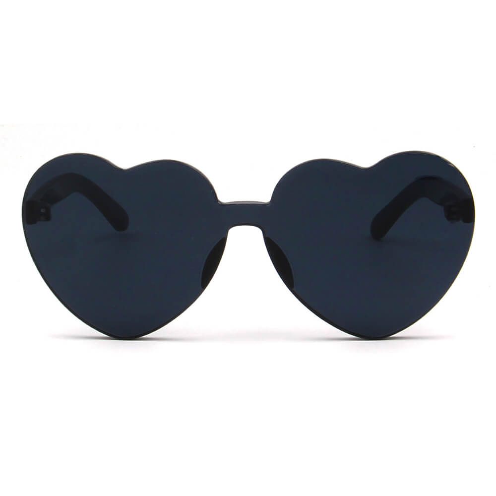 LAWTON | S2058 - Womens Fun Cute Heart Shape Love Candy Color Rimless Colorful Lenses Sunglasses - Cramilo Eyewear - Stylish Trendy Affordable Sunglasses Clear Glasses Eye Wear Fashion