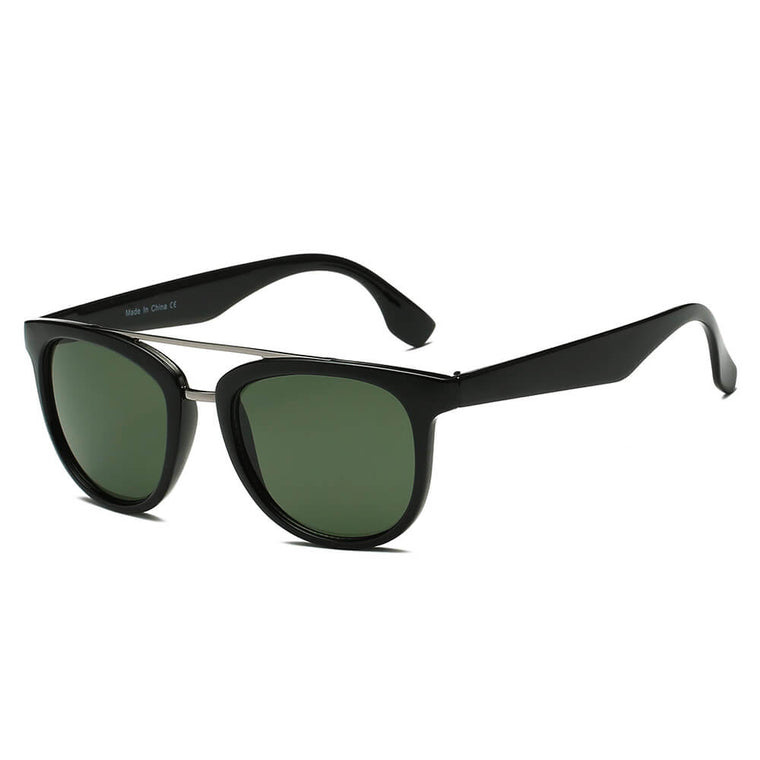 BENTON | S1064 - Classic Round Brow-Bar Fashion Sunglasses - Cramilo Eyewear - Stylish Trendy Affordable Sunglasses Clear Glasses Eye Wear Fashion