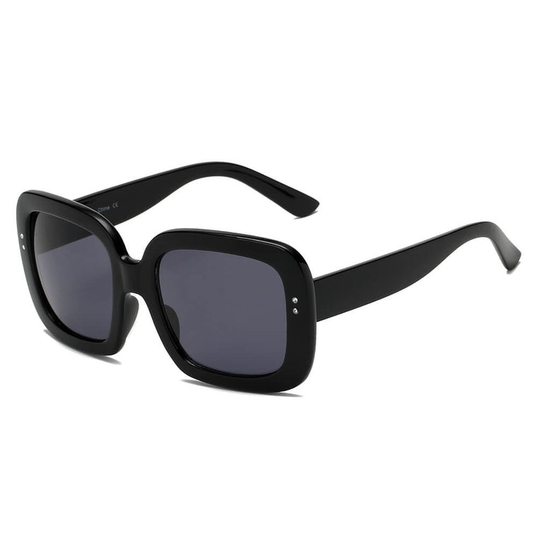 CLEMSON | S1089 - Women Retro Trendy Vintage Bold Square Oversize Sunglasses - Cramilo Eyewear - Stylish Trendy Affordable Sunglasses Clear Glasses Eye Wear Fashion