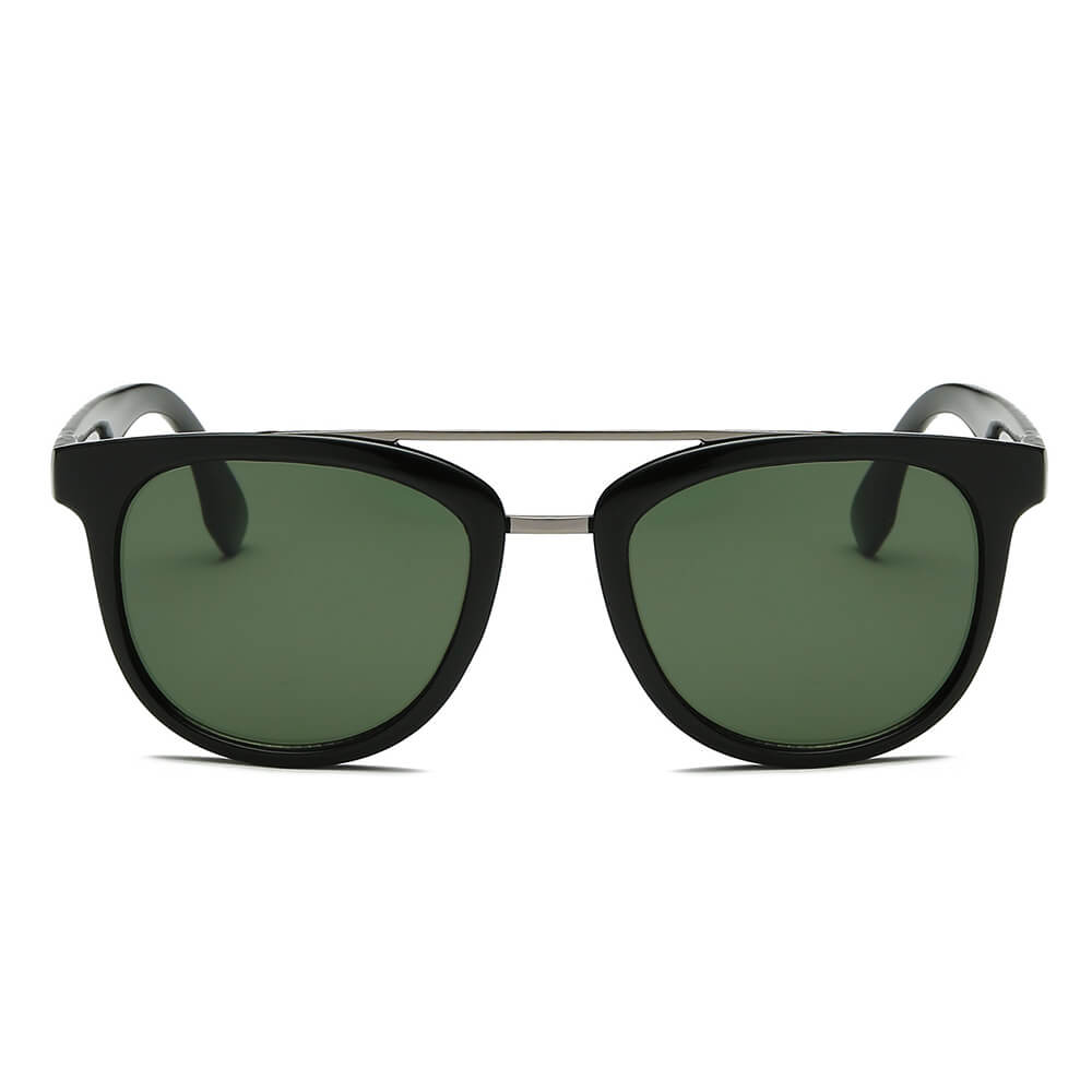 BENTON | S1064 - Classic Round Brow-Bar Fashion Sunglasses - Cramilo Eyewear - Stylish Trendy Affordable Sunglasses Clear Glasses Eye Wear Fashion