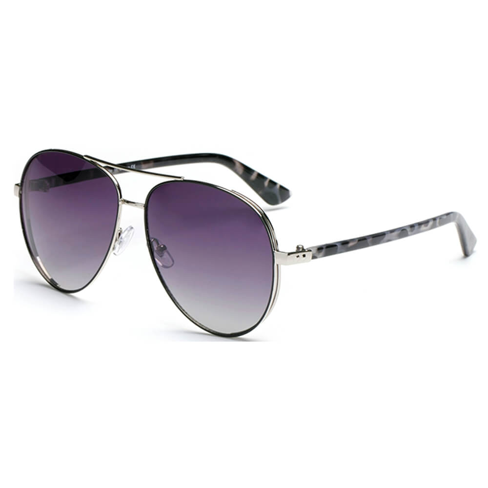 KEARNY | Classic Flat Top Brow Bar Aviator Fashion Sunglasses