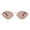 Ufril - Oval Retro Geometric Round Glitter Fashion Sunglasses