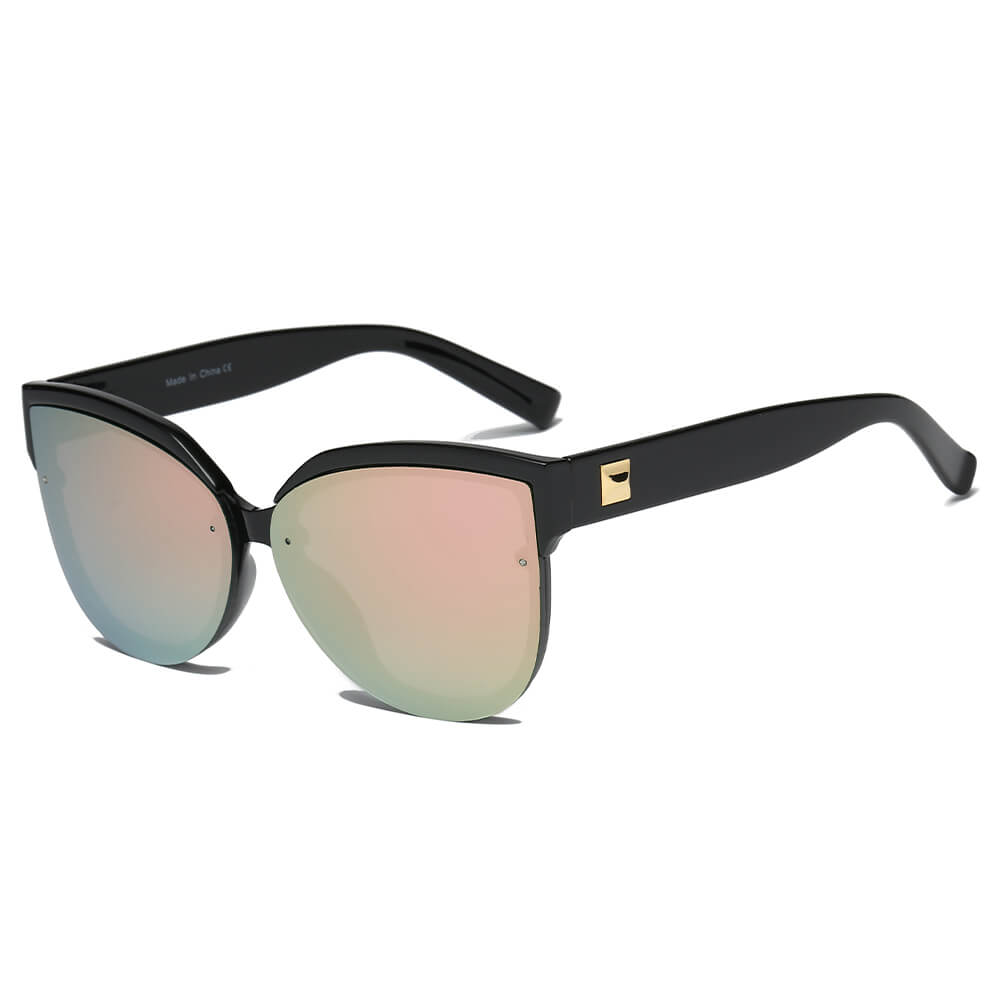 LENOIR  Women Oversized Mirrored Cat Eye Sunglasses - Cramilo Eyewear -  Stylish & Trendy Eyewear