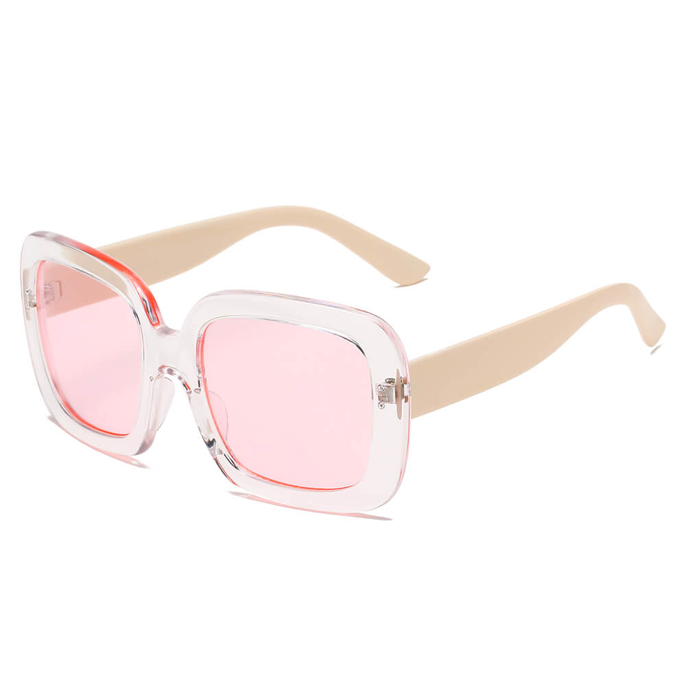 1 PC women Square frame pink sunglasses Stylish glasses Clothing  Accessories UV Protection for Daily Life or summer travel