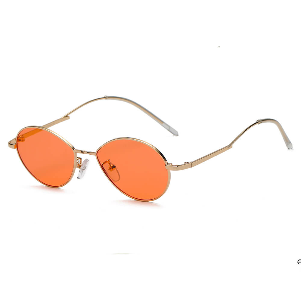 ASOS Round Sunglasses In Silver With Orange Lens | ASOS