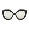 ANGOLA | S1092 - Women Oversized Round Cat Eye Fashion Sunglasses - Cramilo Eyewear - Stylish Trendy Affordable Sunglasses Clear Glasses Eye Wear Fashion