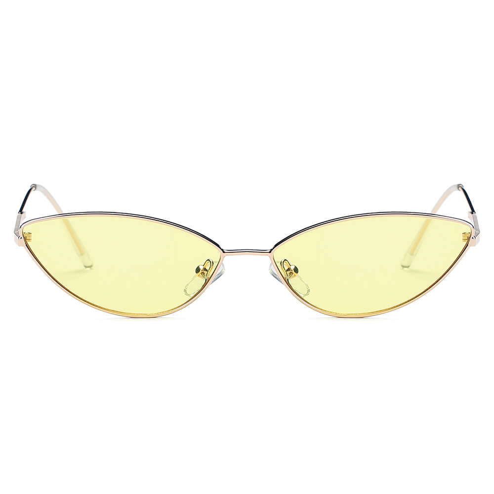 FLINT | S3012 - Small True Retro Vintage Slim Metal Sunglasses - Cramilo Eyewear - Stylish Trendy Affordable Sunglasses Clear Glasses Eye Wear Fashion