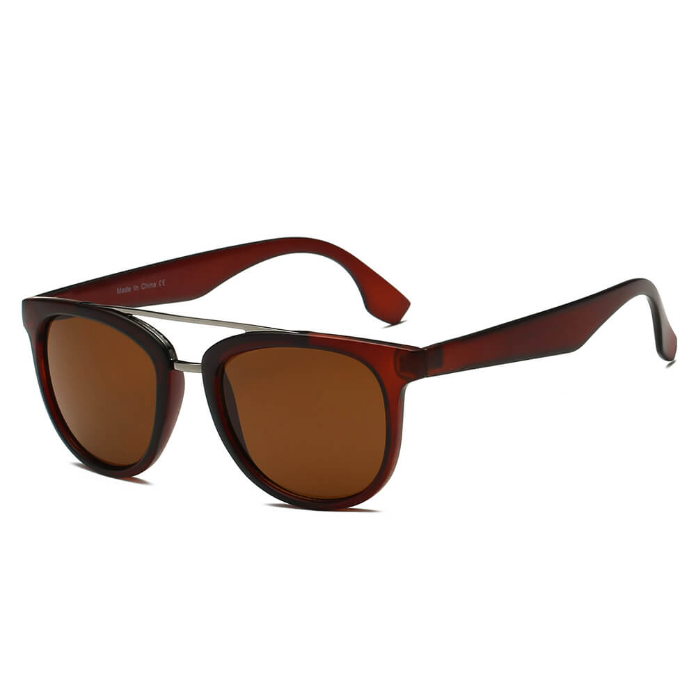 BENTON | S1064 - Classic Round Brow-Bar Fashion Sunglasses - Cramilo Eyewear - Stylish Trendy Affordable Sunglasses Clear Glasses Eye Wear Fashion