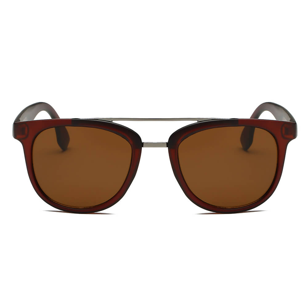 BENTON | S1064 - Classic Round Brow-Bar Fashion Sunglasses - Cramilo Eyewear - Stylish Trendy Affordable Sunglasses Clear Glasses Eye Wear Fashion