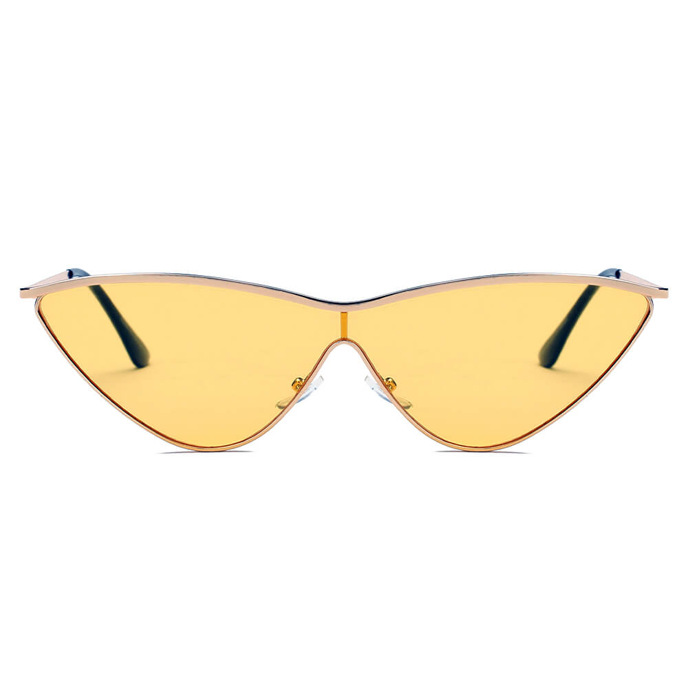 7915 Women's Plastic Medium Cat Eye Shield Frame w/ Metal Accents – Sunny  Sunglasses