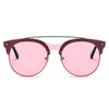 ENDICOTT | S3011 - Round Circle Brow-Bar Tinted Lens Sunglasses - Cramilo Eyewear - Stylish Trendy Affordable Sunglasses Clear Glasses Eye Wear Fashion