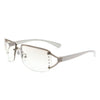 Pluora - Women Classic Rectangle Rimless Fashion Square Sunglasses