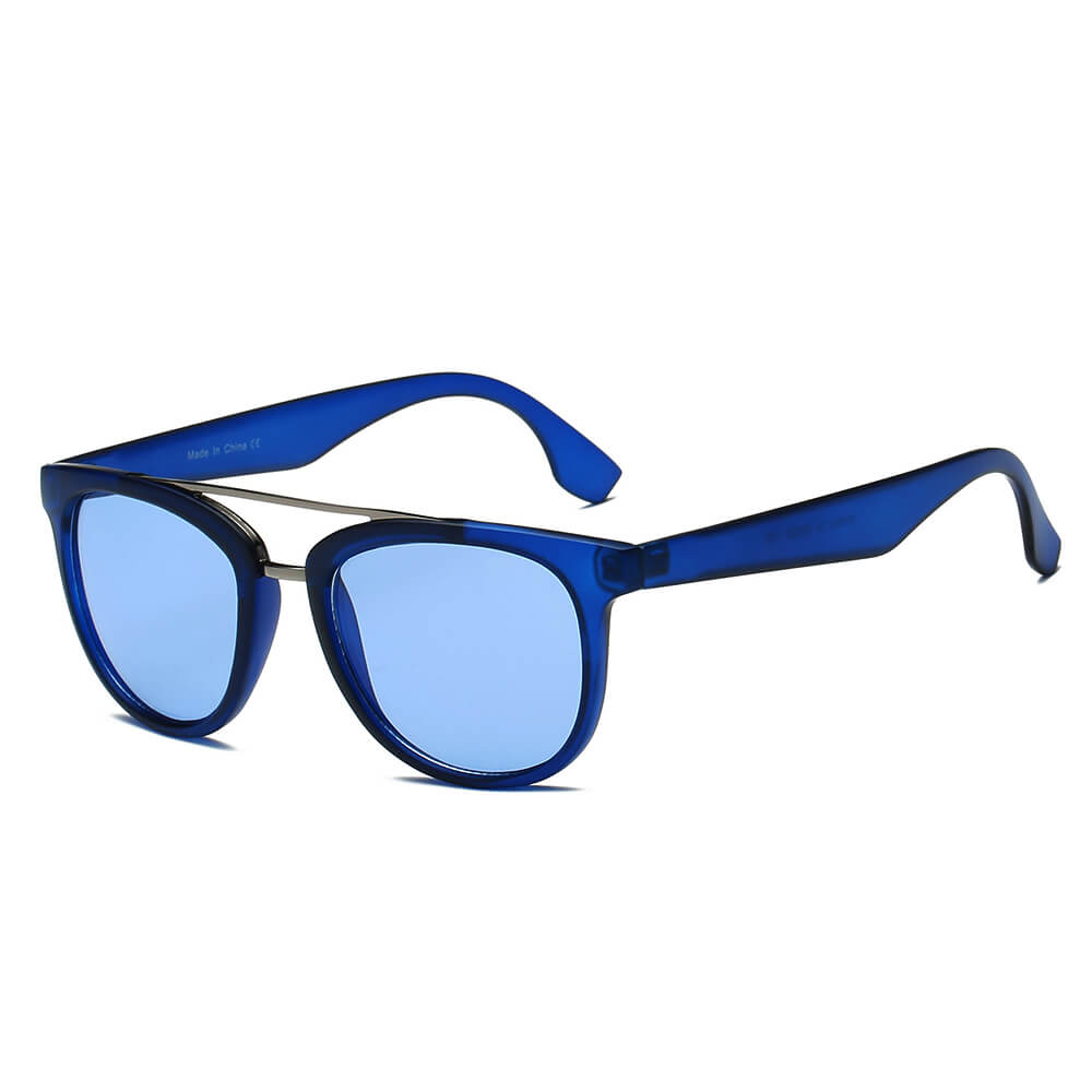 BENTON | S1064 - Classic Round Brow-Bar Fashion Sunglasses - Cramilo Eyewear - Stylish Trendy Affordable Sunglasses Clear Glasses Eye Wear Fashion