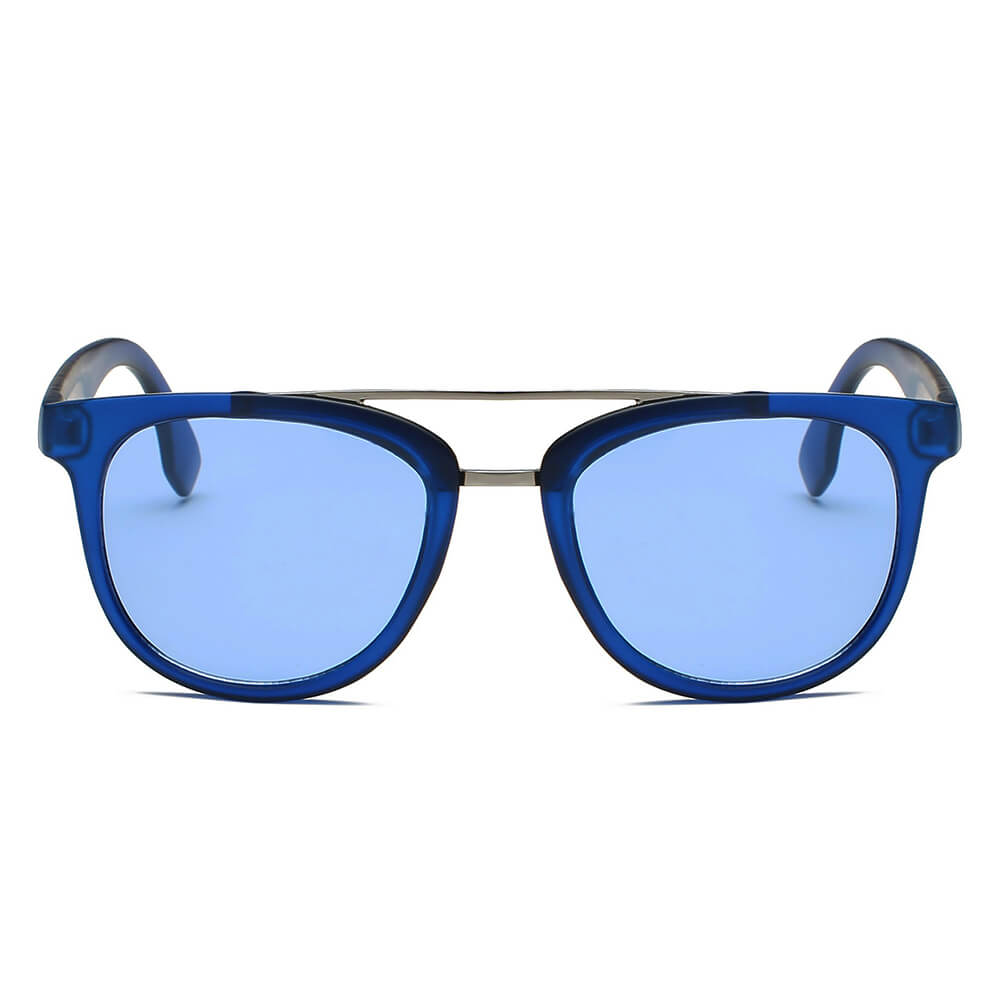 BENTON | S1064 - Classic Round Brow-Bar Fashion Sunglasses - Cramilo Eyewear - Stylish Trendy Affordable Sunglasses Clear Glasses Eye Wear Fashion